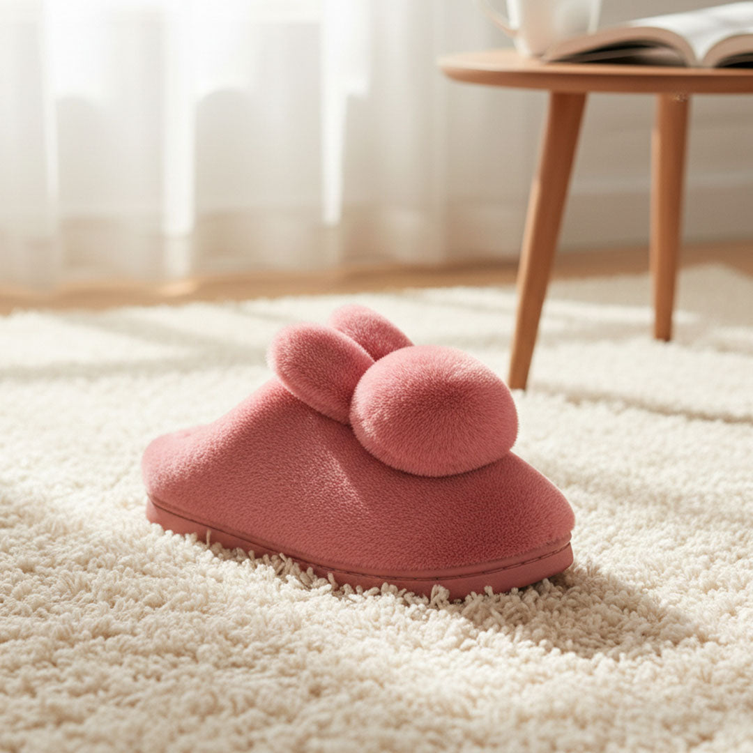 Snuggle into Cuteness with Bunny-Ear Winter Slippers