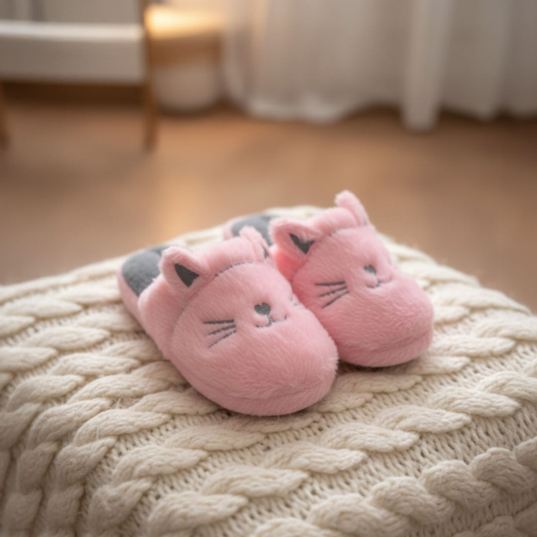 Purr-fectly Cozy: Cat-Themed Soft Bottom Slippers!