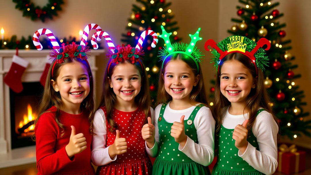 LED Christmas Hair Band | Festive Light-Up Headbands for Holiday Cheer - Reindeer, Candy Cane & Christmas Tree Styles
