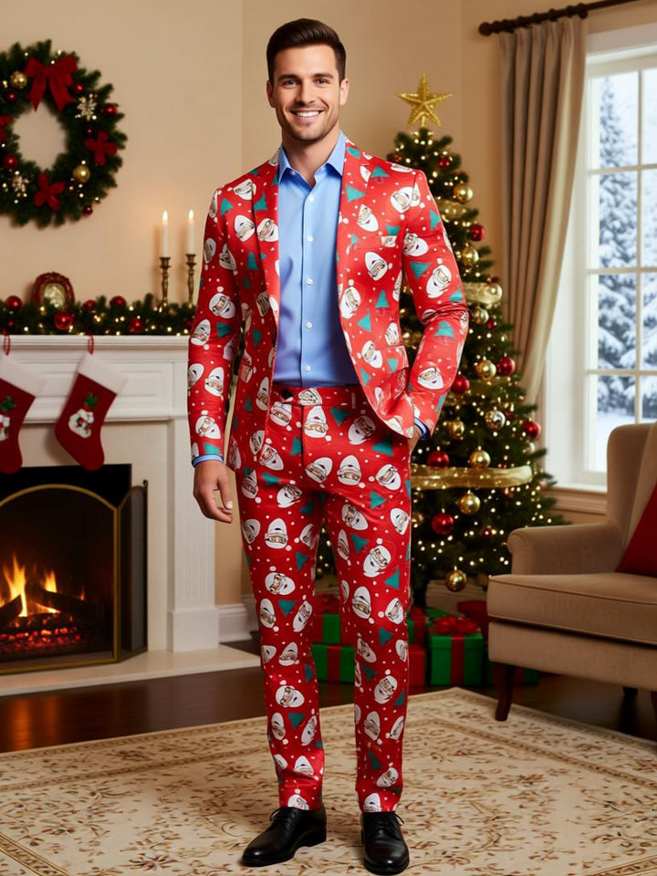 Men's Christmas Suit - Festive Holiday Blazer and Pants Set