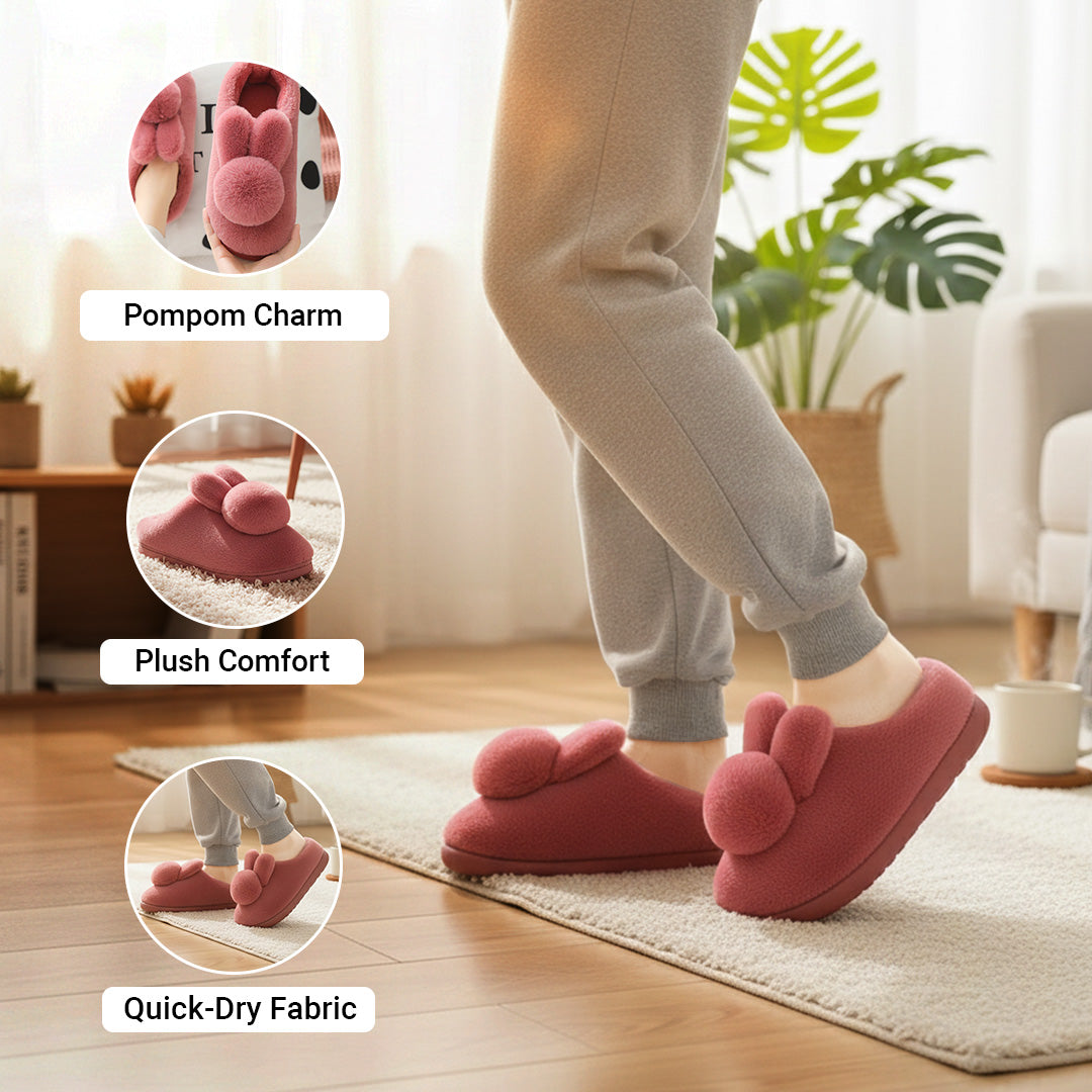 Snuggle into Cuteness with Bunny-Ear Winter Slippers