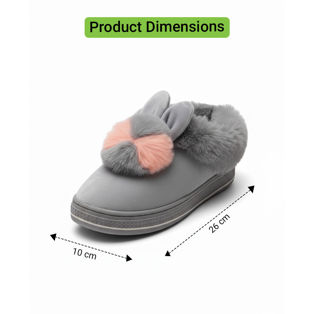 Bunny Bliss Plush Platform Slippers