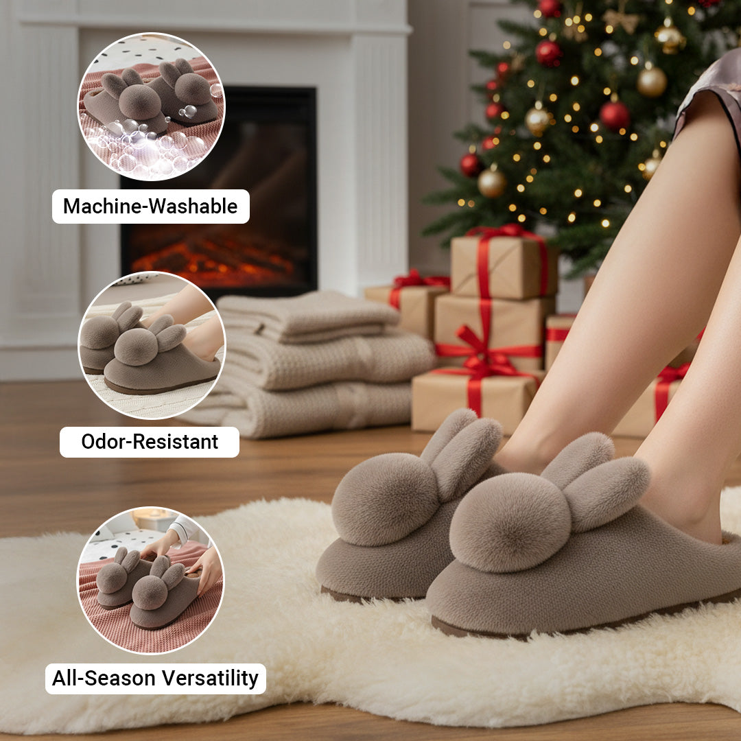 Snuggle into Cuteness with Bunny-Ear Winter Slippers