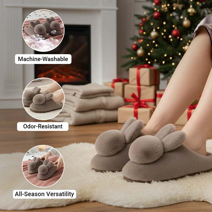 Snuggle into Cuteness with Bunny-Ear Winter Slippers