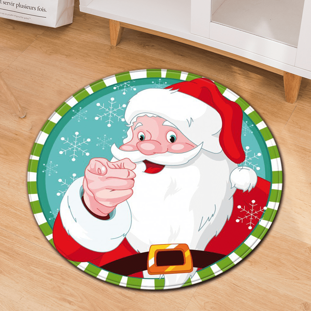 Round Christmas Doormats – Non-Slip Holiday Floor Décor for Your Home - All Inclusive Family Treasures