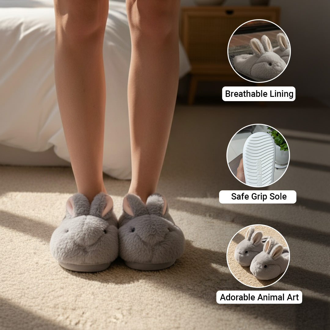 Hop Into Ultimate Comfort with These Adorable Rabbit Plush Slippers!