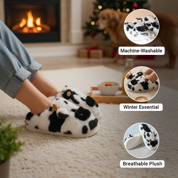 Moo-ve Into Comfort with Cozy Cow Slippers!