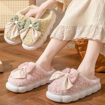 Indulge in Cozy Elegance with Plush Bow Slippers! - All Inclusive Family Treasures