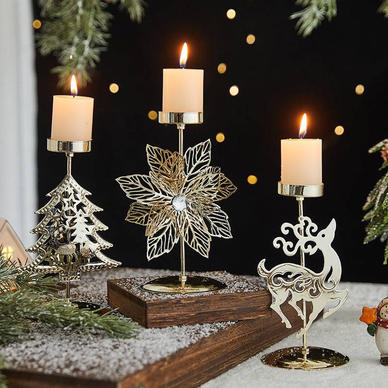 Elegant Christmas Star Wrought Iron Candlestick Holder – Festive Charm for Cozy Moments - All Inclusive Family Treasures