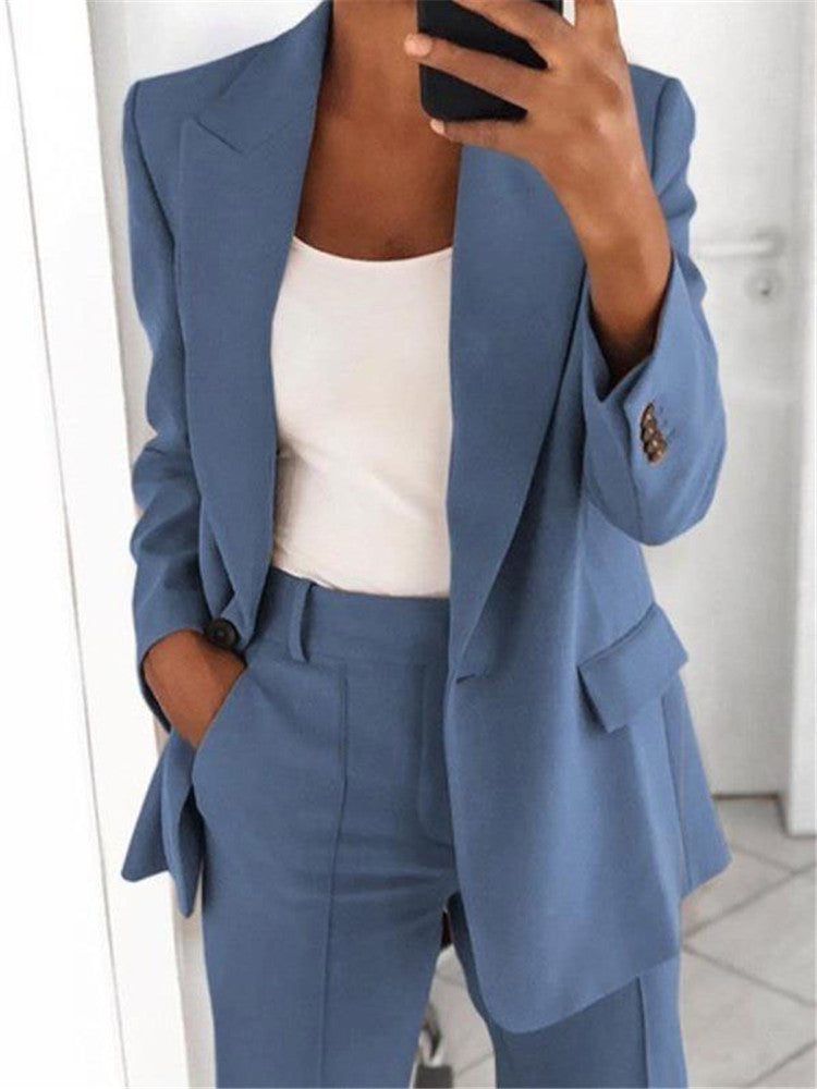 Women’s Two-Piece Casual Suit (Blazer & Slim-Fit Trousers)