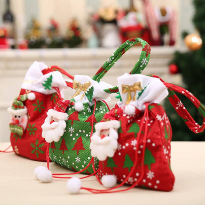 Santa Claus Christmas Drawstring Gift Bags – Festive Holiday Treat Sacks - All Inclusive Family Treasures