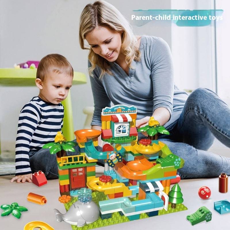 Large Particle Whale-Themed Building Blocks with Small Slide – Creative Puzzle Toy Set for Endless Fun! - 259pcs - All Inclusive Family Treasures