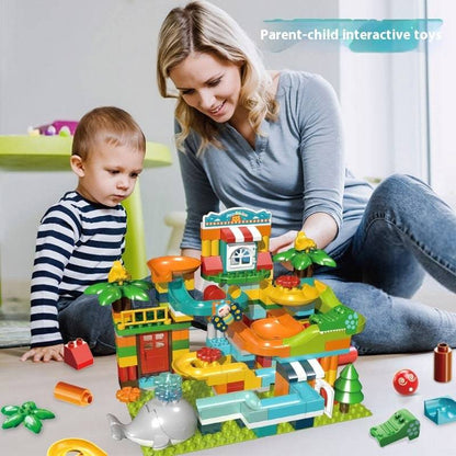 Large Particle Whale-Themed Building Blocks with Small Slide – Creative Puzzle Toy Set for Endless Fun! - 259pcs - All Inclusive Family Treasures