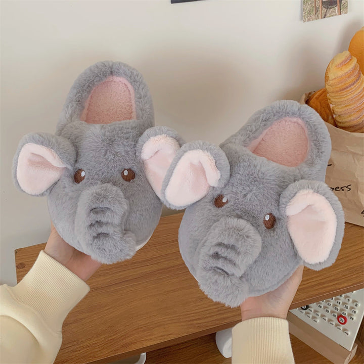 Snuggly Elephant Plush Slippers