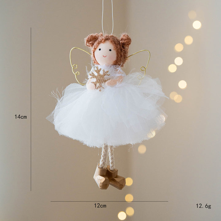 Golden Wings & White Whispers: Christmas Angel Girl Ornaments