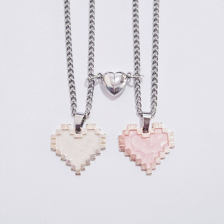 Magnetic Heart-Shaped Mosaic Couple Necklace - Perfect for Valentine's Day - All Inclusive Family Treasures