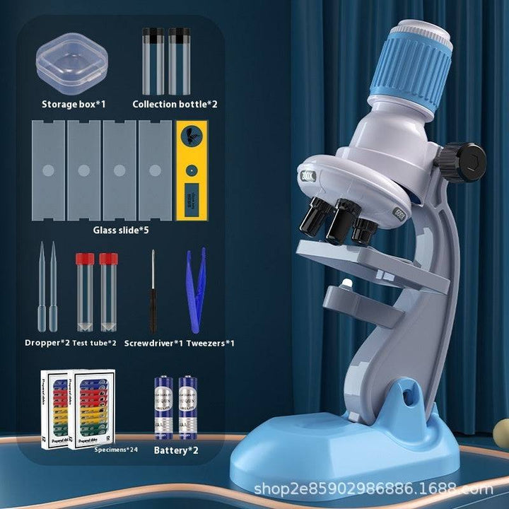 Explore the Microscopic World: 1200X LED Microscope for Kids & Beginners - All Inclusive Family Treasures