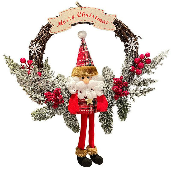 Merry Christmas Santa Wreath – Festive Holiday Door Decoration with Berries & Pine! - All Inclusive Family Treasures