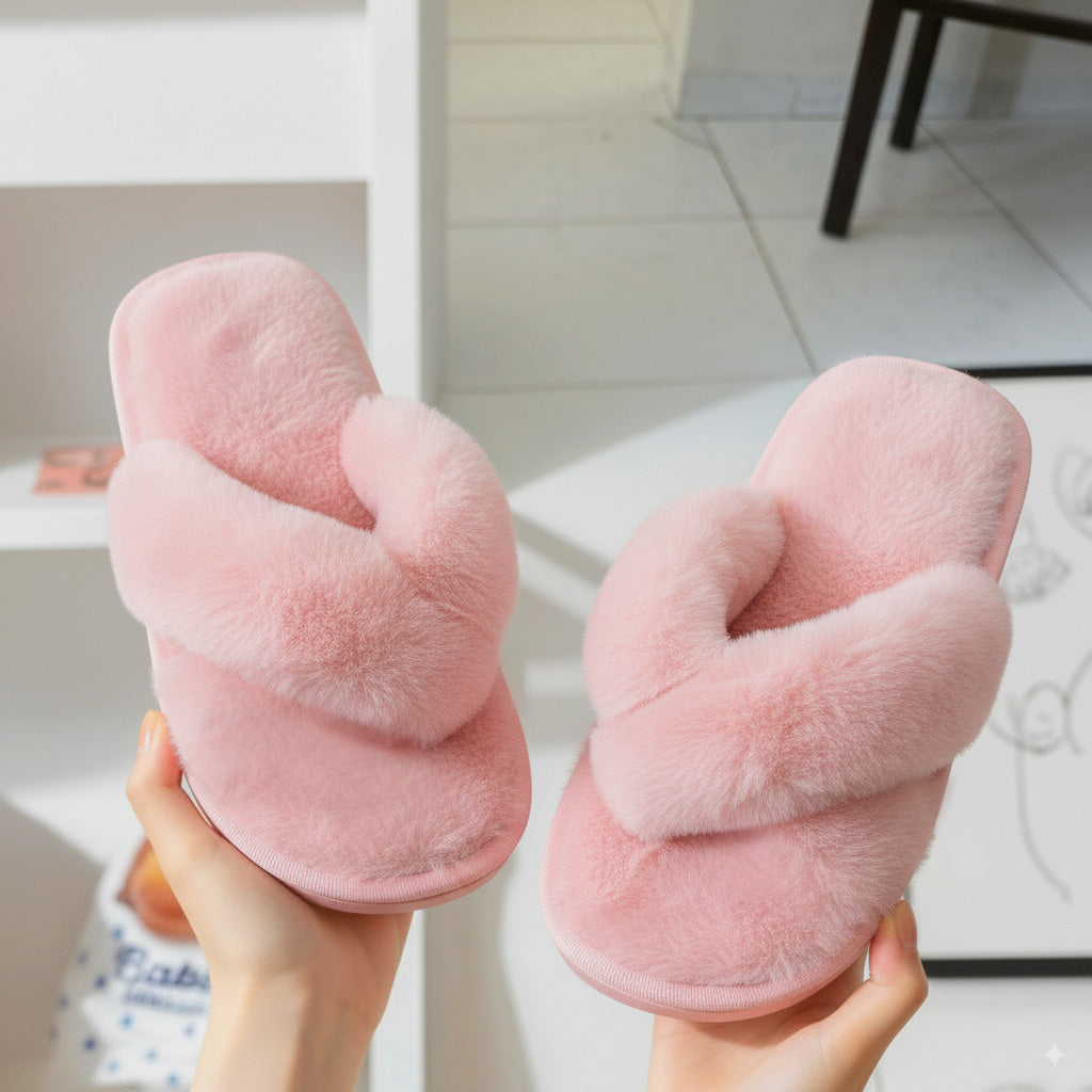 Step Into Luxury with Plush Flip-Flop Slippers!