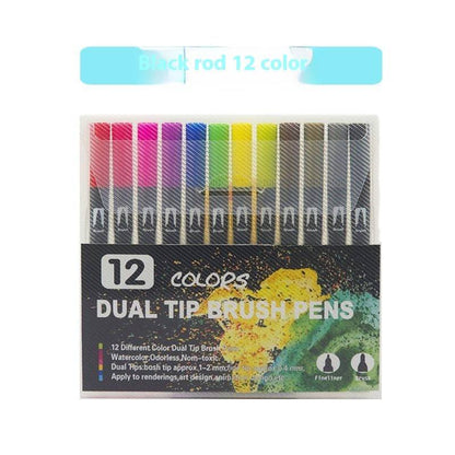 Dual Tip Brush Pens Set – Vibrant Watercolor Markers for Artists & Hobbyists - All Inclusive Family Treasures