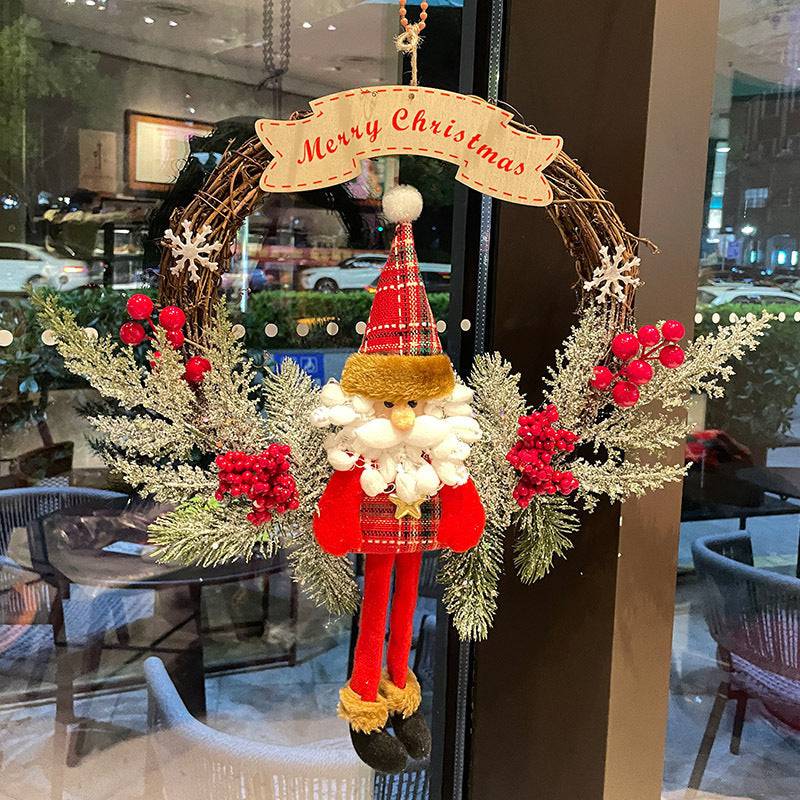 Merry Christmas Santa Wreath – Festive Holiday Door Decoration with Berries & Pine! - All Inclusive Family Treasures