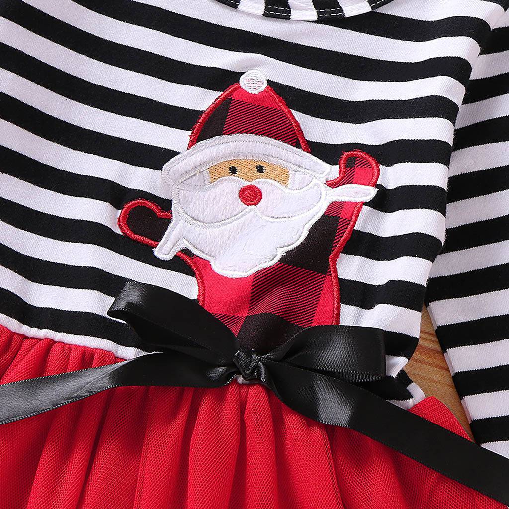 Adorable Santa Claus Striped Dress with Bow - Perfect for Holiday Fun! - All Inclusive Family Treasures