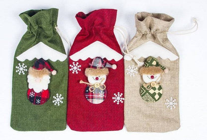 Festive Christmas Wine Bottle Covers – Adorable Holiday Bottle Bags for Perfect Gift Wrapping - All Inclusive Family Treasures