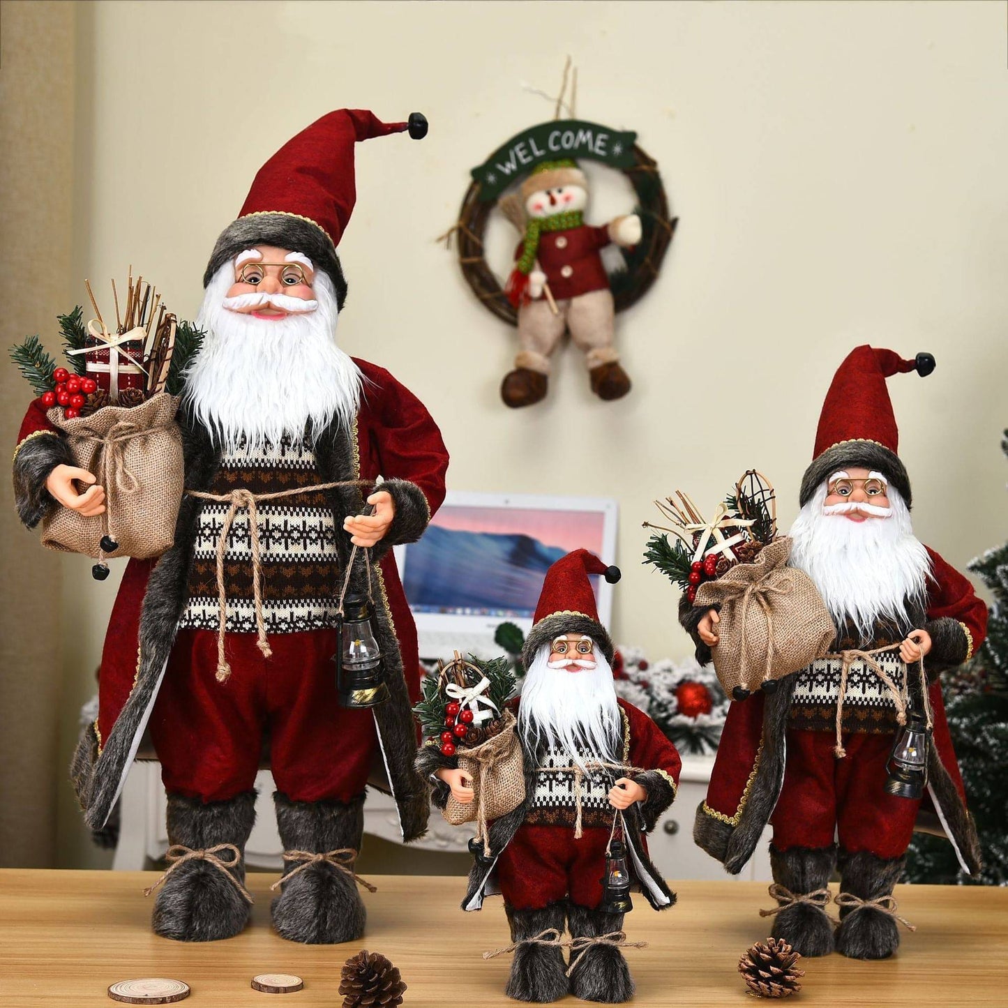 Charming Nordic Santa Claus Ornaments – Festive Winter Wonderland Decor - All Inclusive Family Treasures