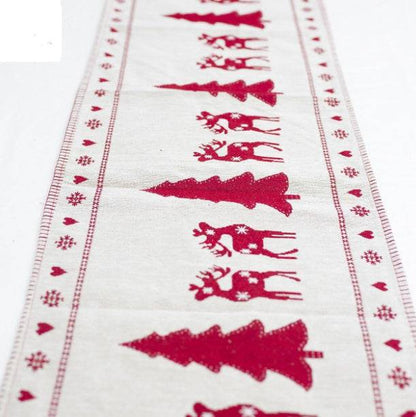 Christmas Elk Snowman Table Runner - Merry Christmas Decorations - All Inclusive Family Treasures