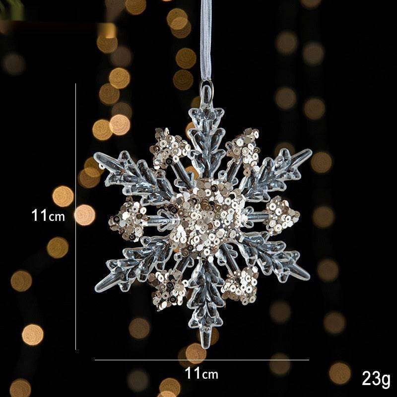 Sparkling Sequin Acrylic Christmas Ornaments – Set of Elegant Transparent Pendants - All Inclusive Family Treasures