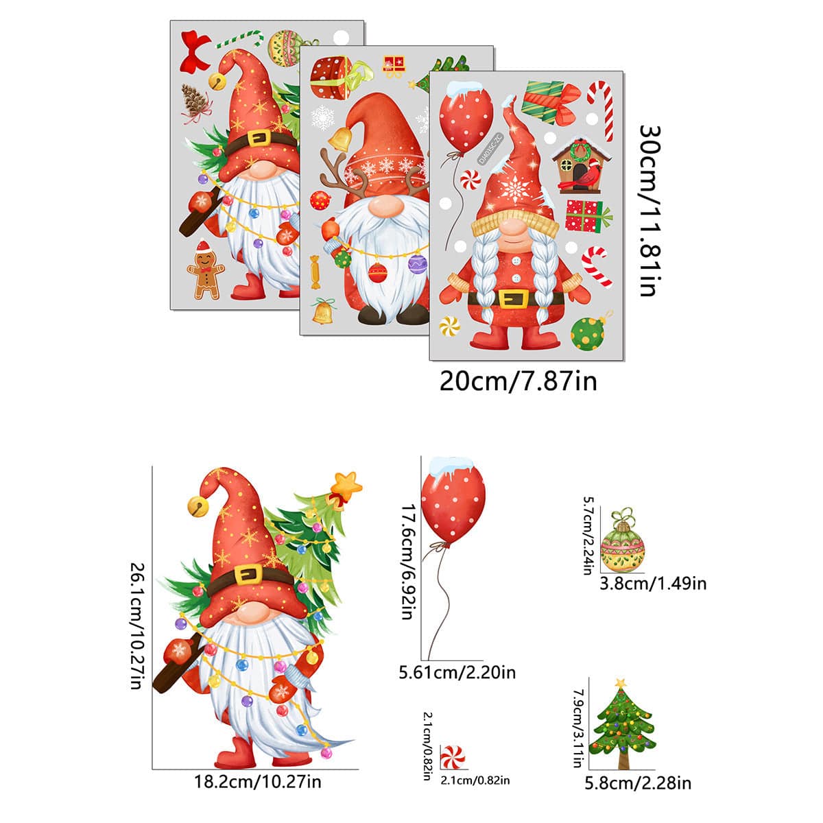 Festive Santa and Gnome Wall Stickers - Perfect for Holiday Décor! - All Inclusive Family Treasures