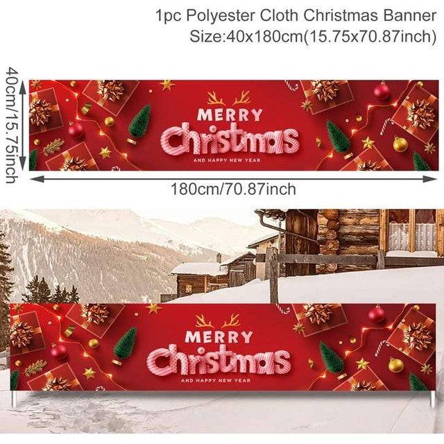 Outdoor Merry Christmas Banner - Festive Holiday Decoration Backdrop for Yard and Fence - All Inclusive Family Treasures