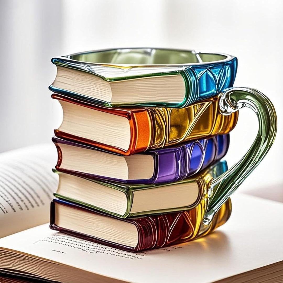 Literary Sips – Painted Book Stacking Coffee Cup