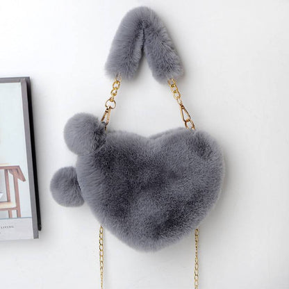 Heart-Shaped Plush Handbag – Cozy and Stylish Valentine’s Day Bag - All Inclusive Family Treasures