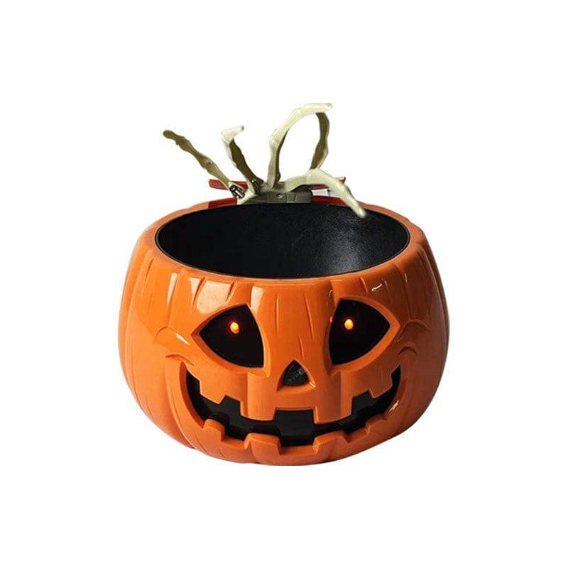 Children's Electric Halloween Pumpkin Lamp Candy Bowl – The Perfect Glowing Treat Holder for Spooky Fun! - All Inclusive Family Treasures