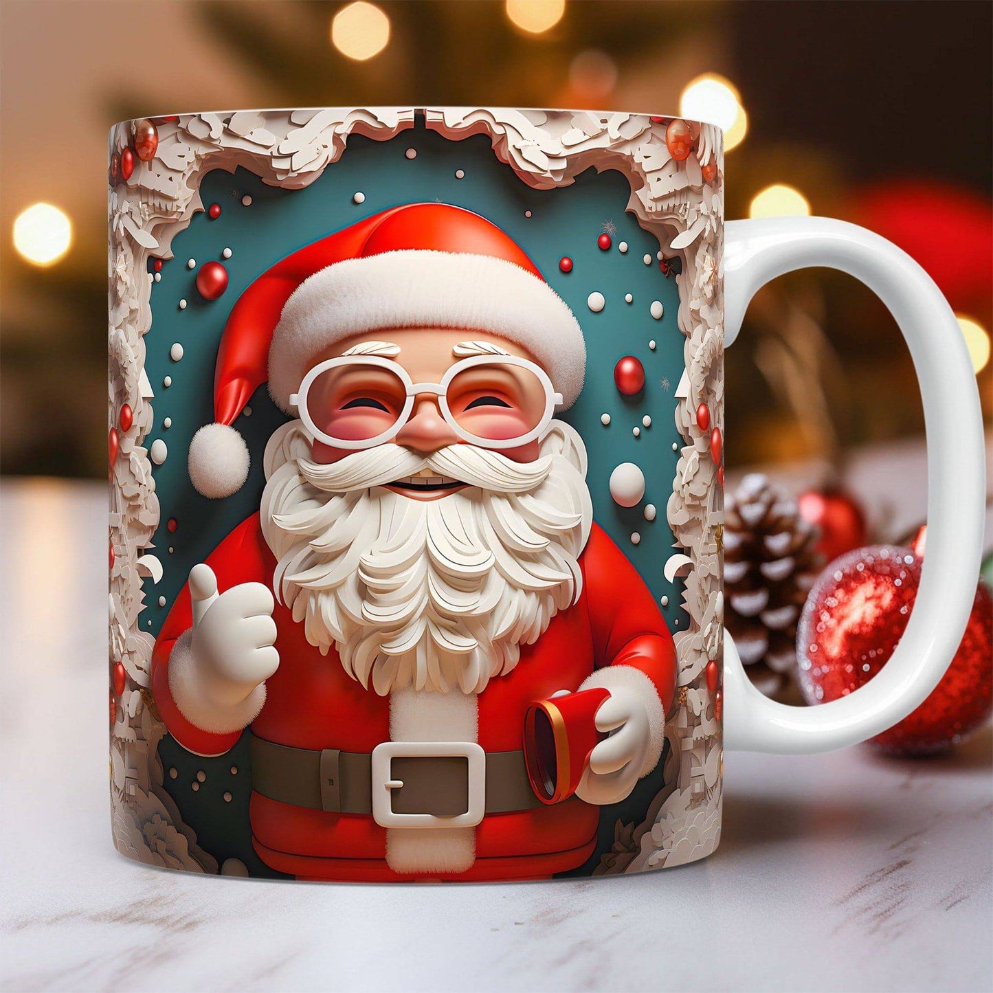 Festive 3D Christmas Ceramic Mug – Adorable Santa Design for Holiday Cheer! - All Inclusive Family Treasures