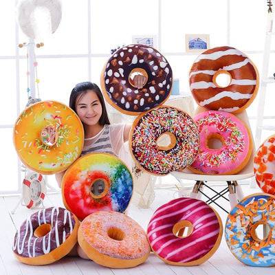 Donut Cartoon Plush Pillow - Sweet and Cozy Decorative Cushion - All Inclusive Family Treasures