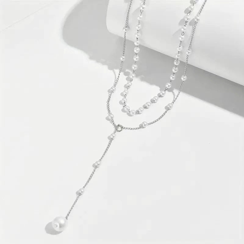 Grace in Layers – Pearl Double Layer Twin Pearl Necklace