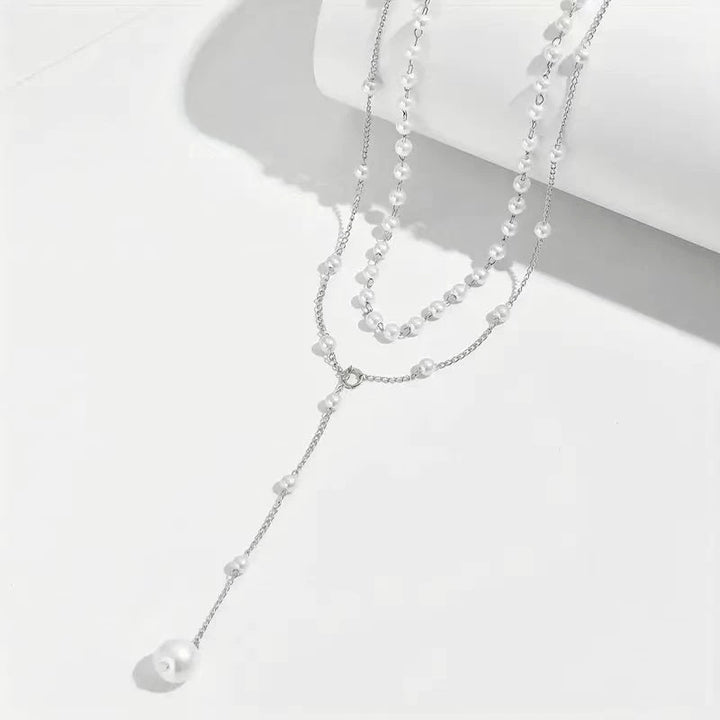 Grace in Layers – Pearl Double Layer Twin Pearl Necklace