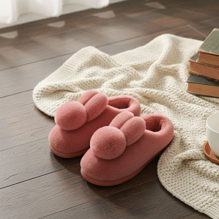 Snuggle into Cuteness with Bunny-Ear Winter Slippers