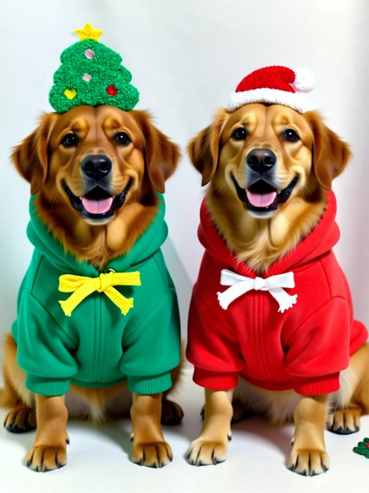 Adorable Christmas Pet Hoodie – Warm Santa & Tree Pullover for Cats & Dogs