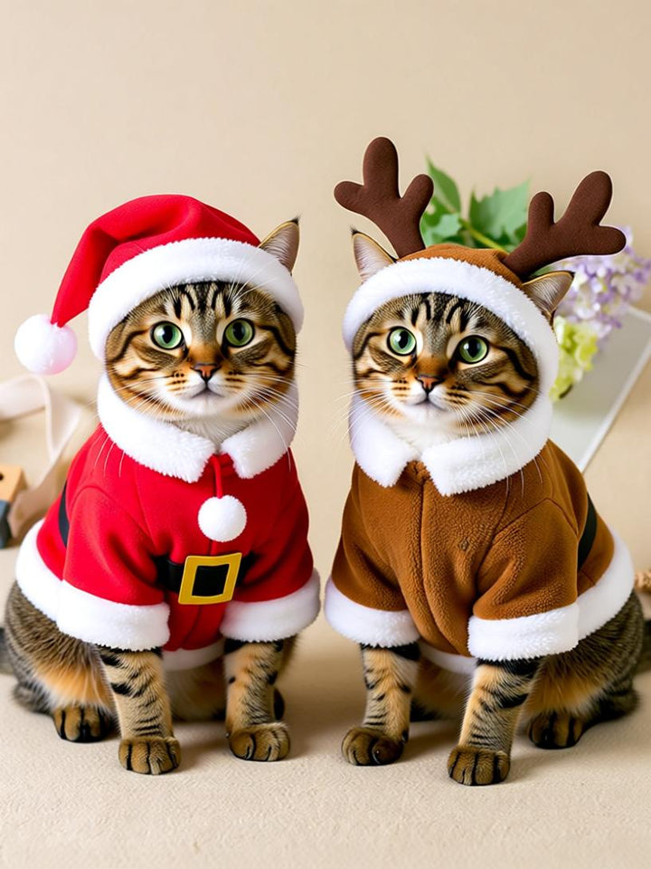 Pets Christmas Cloak - Festive Red Hooded Shawl for Your Furry Friend’s Holiday Look