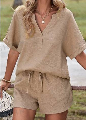 Women’s Solid Color Casual 2-Piece Set – Comfortable Summer Outfit - All Inclusive Family Treasures