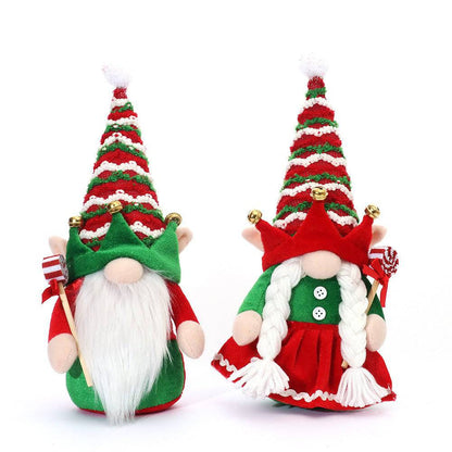 Enchanting Couple Elf Santa Claus Doll Ornaments – Christmas Décor Delight - All Inclusive Family Treasures