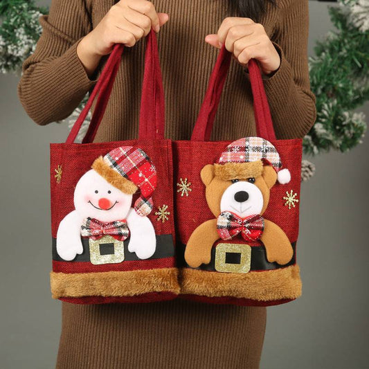 Festive Christmas Character Gift Tote Bags – Perfect for Holiday Treats & Decor! - All Inclusive Family Treasures