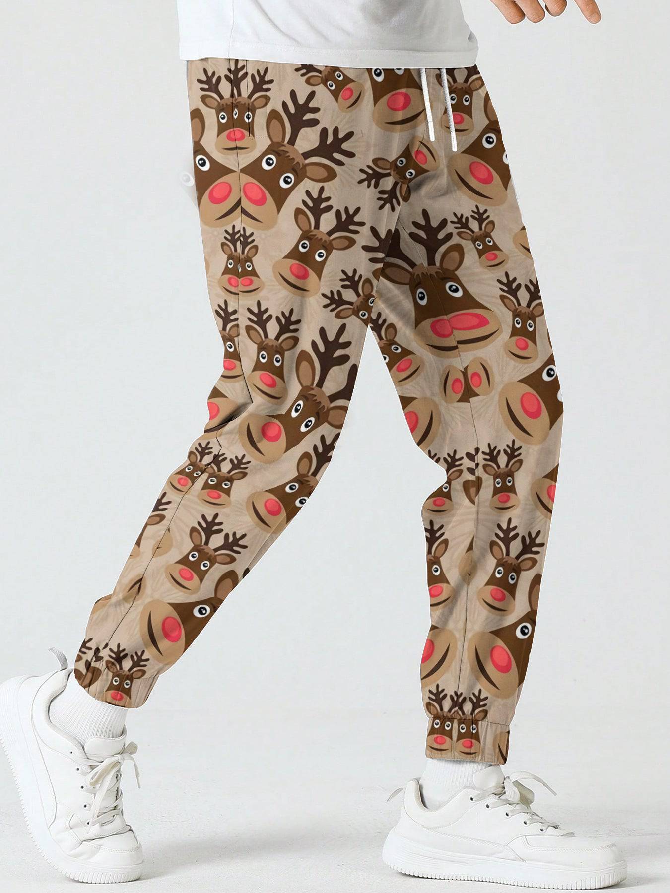 Men’s Christmas Printed Sweatpants – Festive Holiday Joggers with Snowman, Santa, and Reindeer Designs - All Inclusive Family Treasures