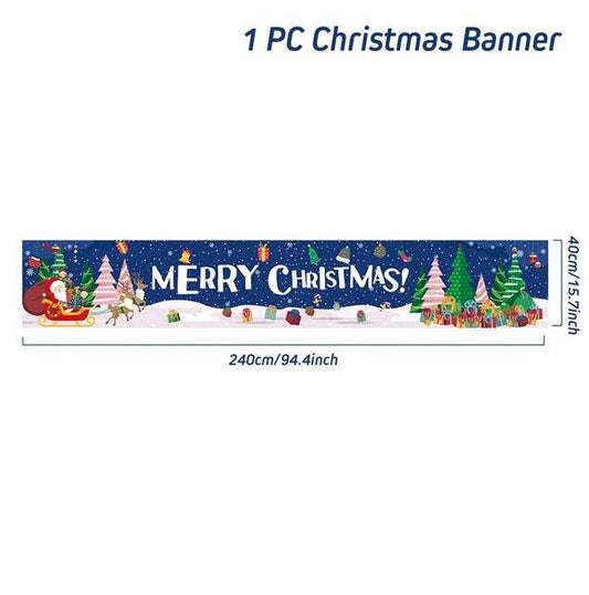 Outdoor Merry Christmas Banner - Festive Holiday Decoration Backdrop for Yard and Fence - All Inclusive Family Treasures