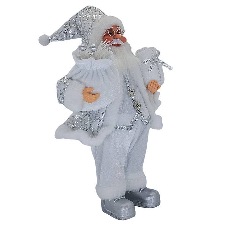 Elegant Standing Santa Claus with Gift Bag – A Sparkling Holiday Scene Decor - All Inclusive Family Treasures