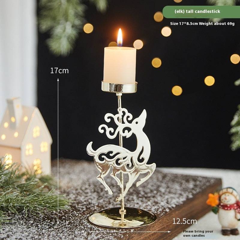 Elegant Christmas Star Wrought Iron Candlestick Holder – Festive Charm for Cozy Moments - All Inclusive Family Treasures