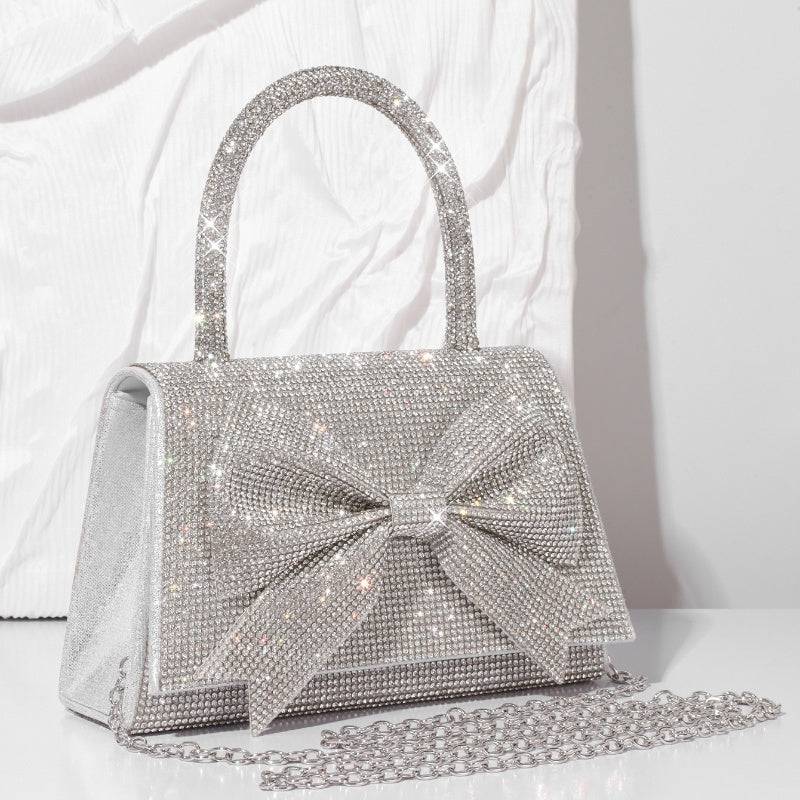 New Light Luxury Full Diamond Bow Handbag - All Inclusive Family Treasures